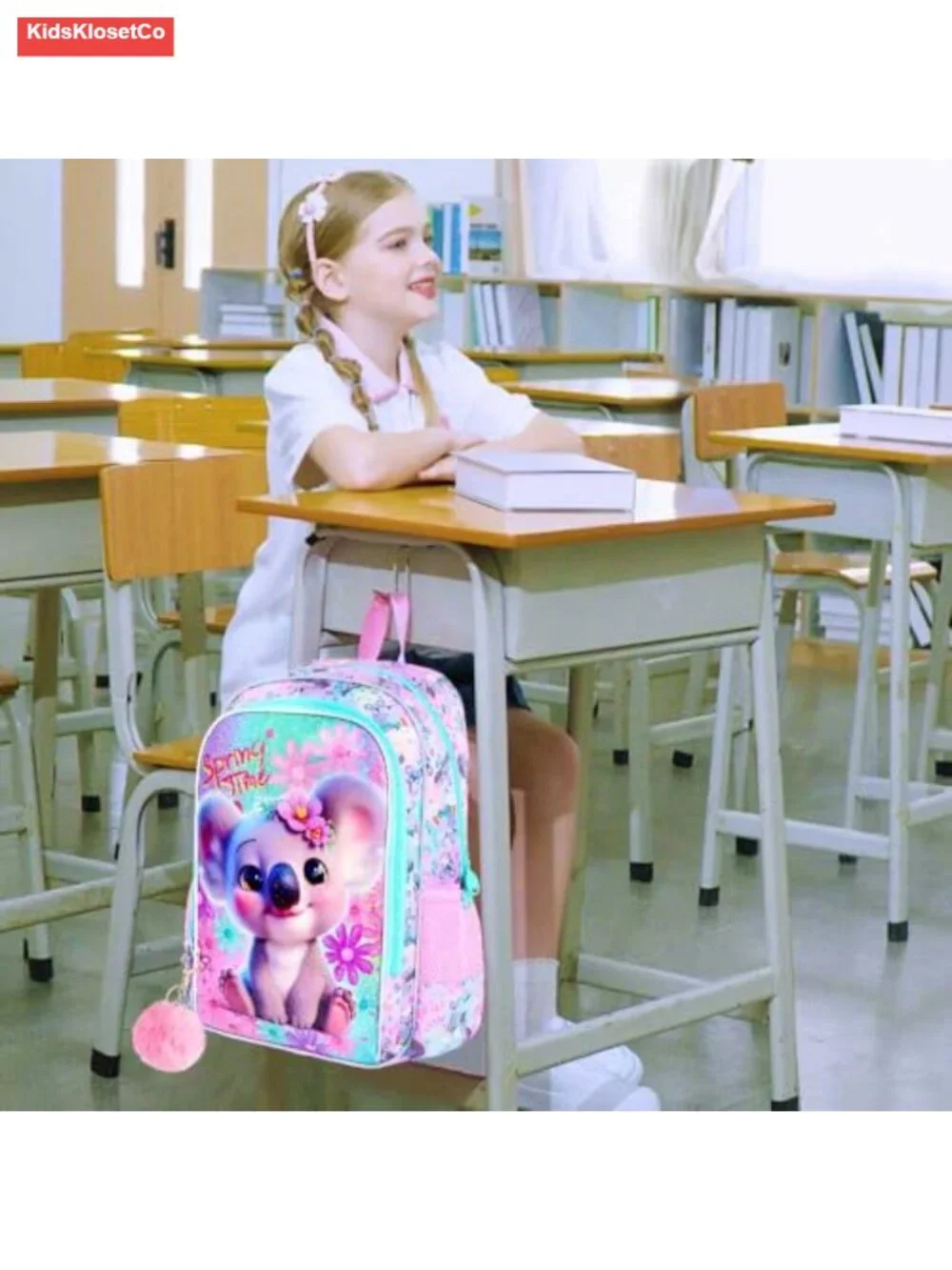 3PCS Girls Backpack Set with Lunch Box, Water Resistant School Bag